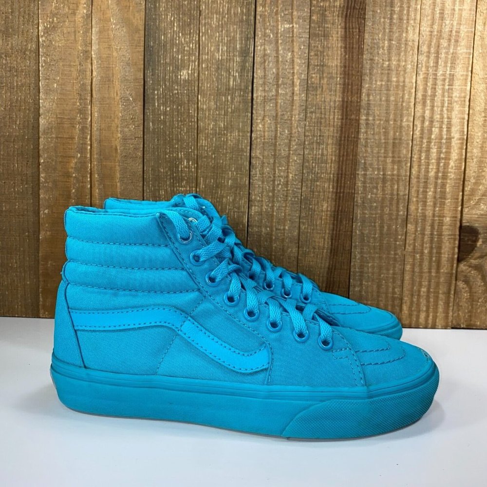 90s era Vans SK8 Hi Monochrome Womens 7 Turquoise/Aqua High Tops